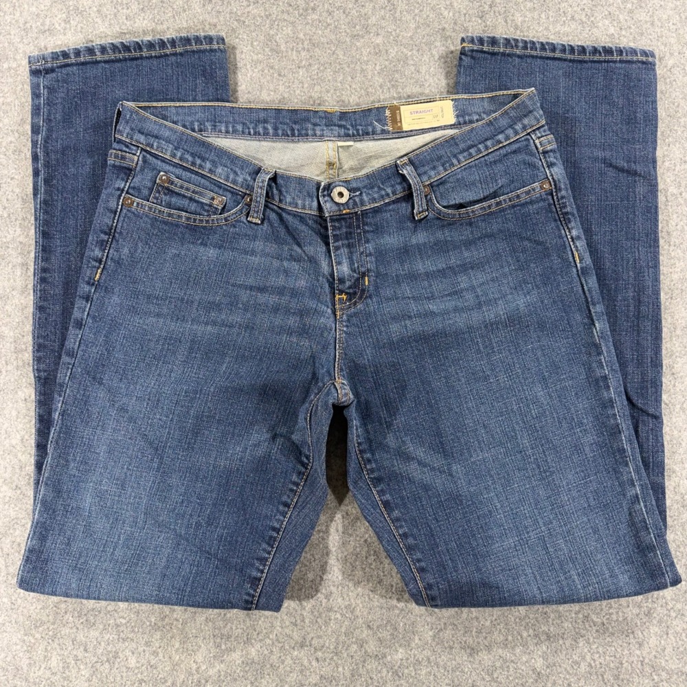 Gap Straight Stretch Jeans Womens 10R Medium Wash Blue Denim Mid Rise Pants